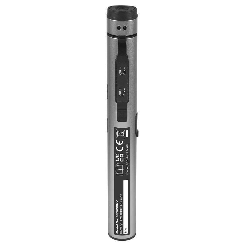 Sealey Penlight Torch with UV 5W COB & 3W SMD LED with Laser Pointer Rechargeabl Sealey - UK Camping And Leisure