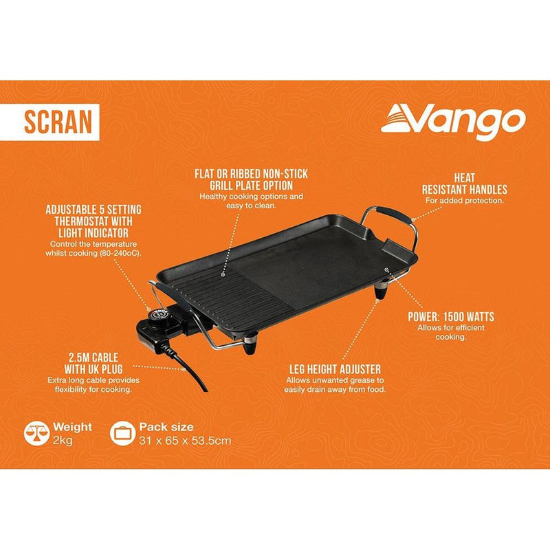 Vango Scran Medium Griddle Plate - Outdoor Camping Non-Stick Cooking Plate Vango - UK Camping And Leisure