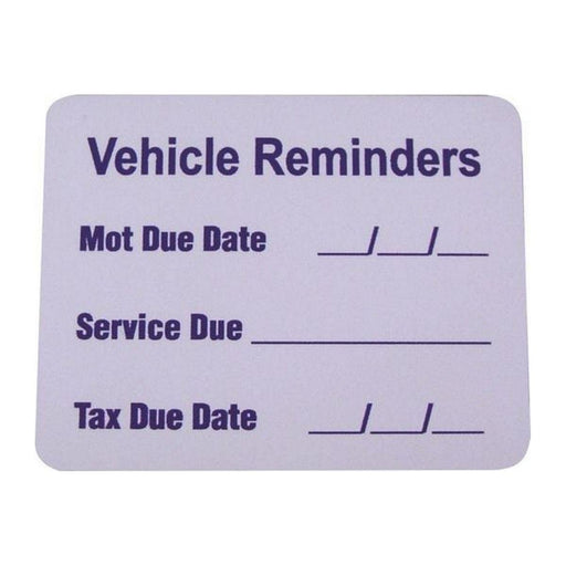 Vehicle Reminder Sticker for RVs Nova - UK Camping And Leisure