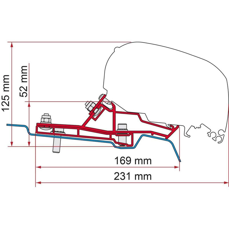 Fiamma F80s Bracket Kit for Ford Transit H2-L3 Vehicles (98655Z167) Fiamma - UK Camping And Leisure
