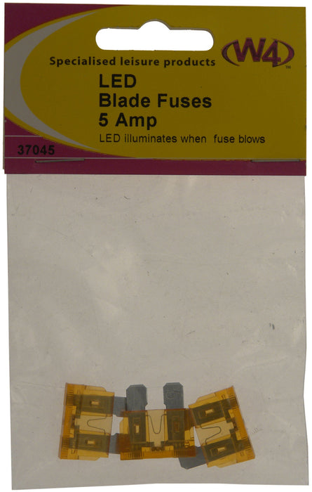 W4 Led Blade Fuse 5A (3) 37045 W4 - UK Camping And Leisure
