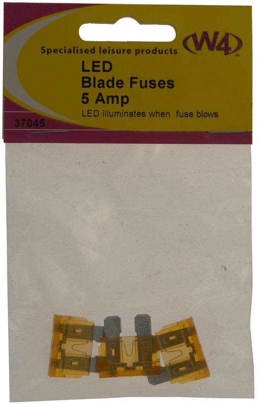 W4 Led Blade Fuse 5A (3) 37045 W4 - UK Camping And Leisure