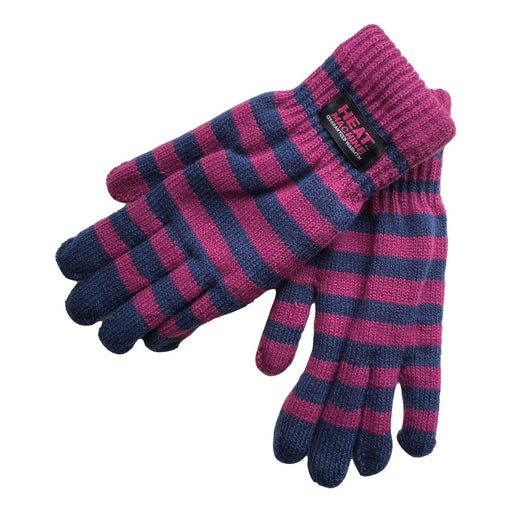 Ladies striped thermal insulated gloves (assorted colours) 3066 UK Camping And Leisure - UK Camping And Leisure