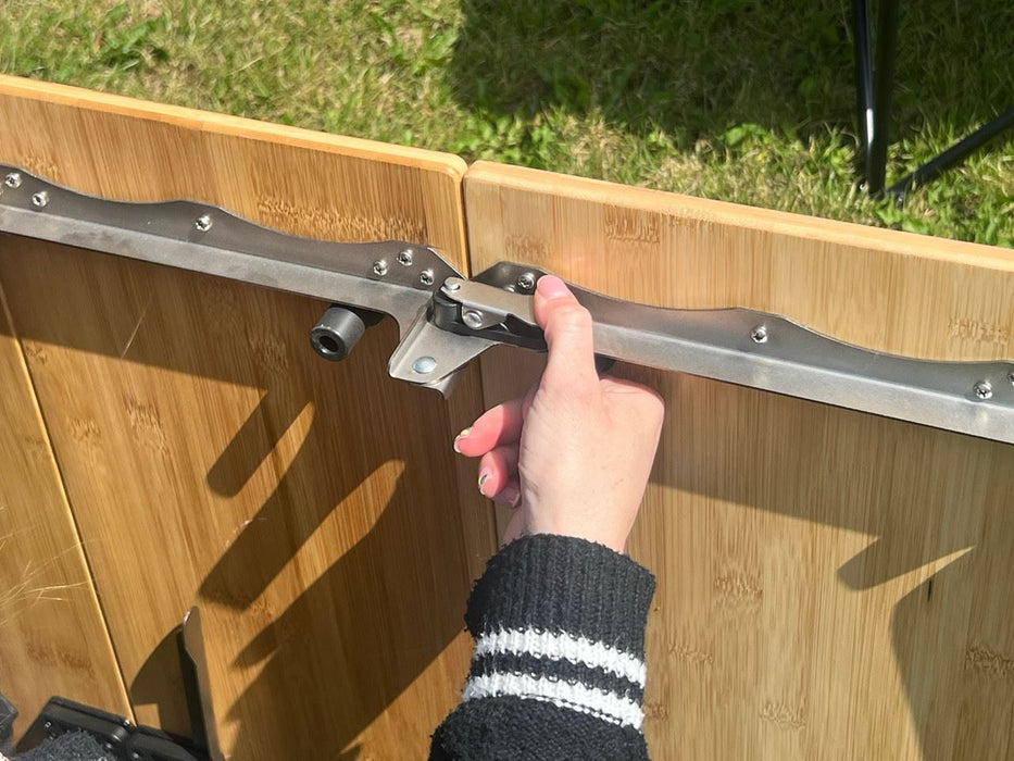 Olpro Bamboo Camping Table 4 Folding 90cm x 90cm