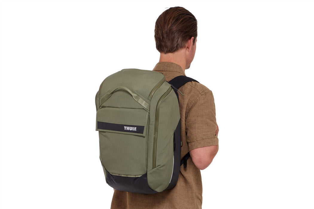 Thule Paramount hybrid bike pannier and backpack 26L green Thule - UK Camping And Leisure