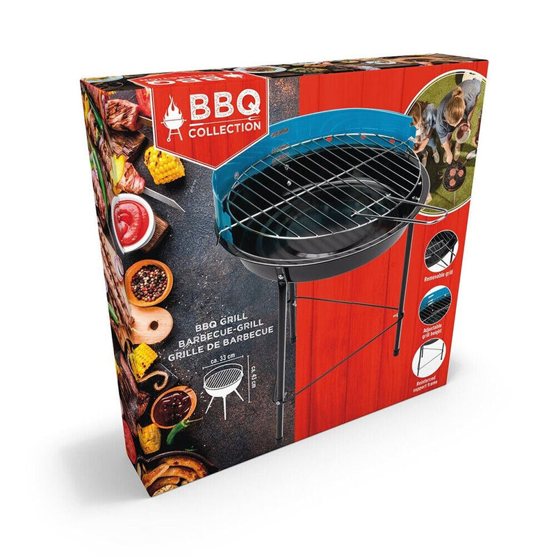 Portable 33cm Round Charcoal BBQ Grill for Outdoor Cooking in Garden or Patio Vivo - UK Camping And Leisure