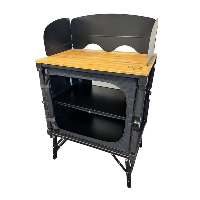 Olpro Bamboo 3 in 1 Folding Table/Storage Camping Cupboard