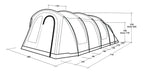 Outwell Phoenix 6+2 Pole Tent Green 8 Person Outwell - UK Camping And Leisure