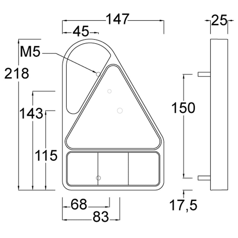 Maypole Rear Combination Lamp LH LED Stop Tail Indicator Fog Rev Reflex MP8605L - View 2