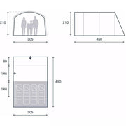 Kampa Dawlish 04 Tent 4 Person Poled Tent - View 10