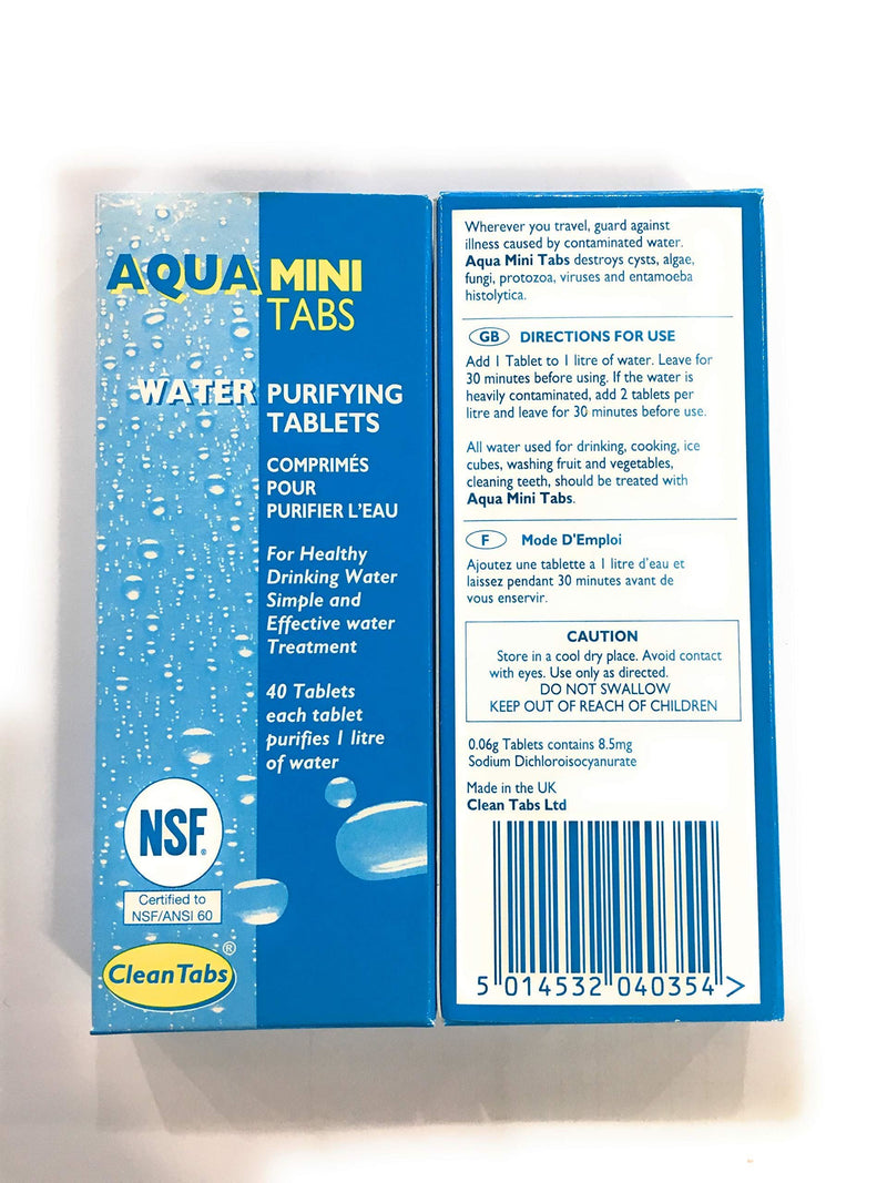 Aqua Clean MINI Water Purification Tablets Box - 40 Tabs Caravan Motorhome Camping