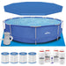 Dellonda Steel Frame Round Swimming Pool & Filter Pump with Cover  12ft - Blue Dellonda - UK Camping And Leisure