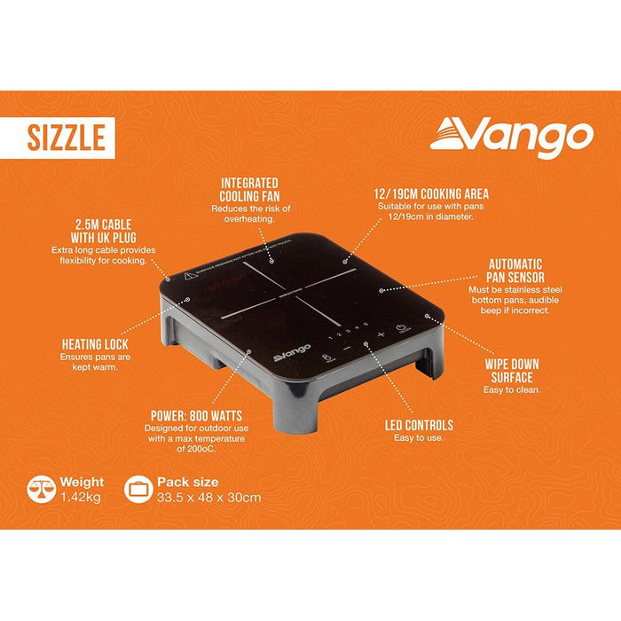 Vango Sizzle Induction Hob Single Portable Outdoor Camping Caravan & Motorhome Vango - UK Camping And Leisure