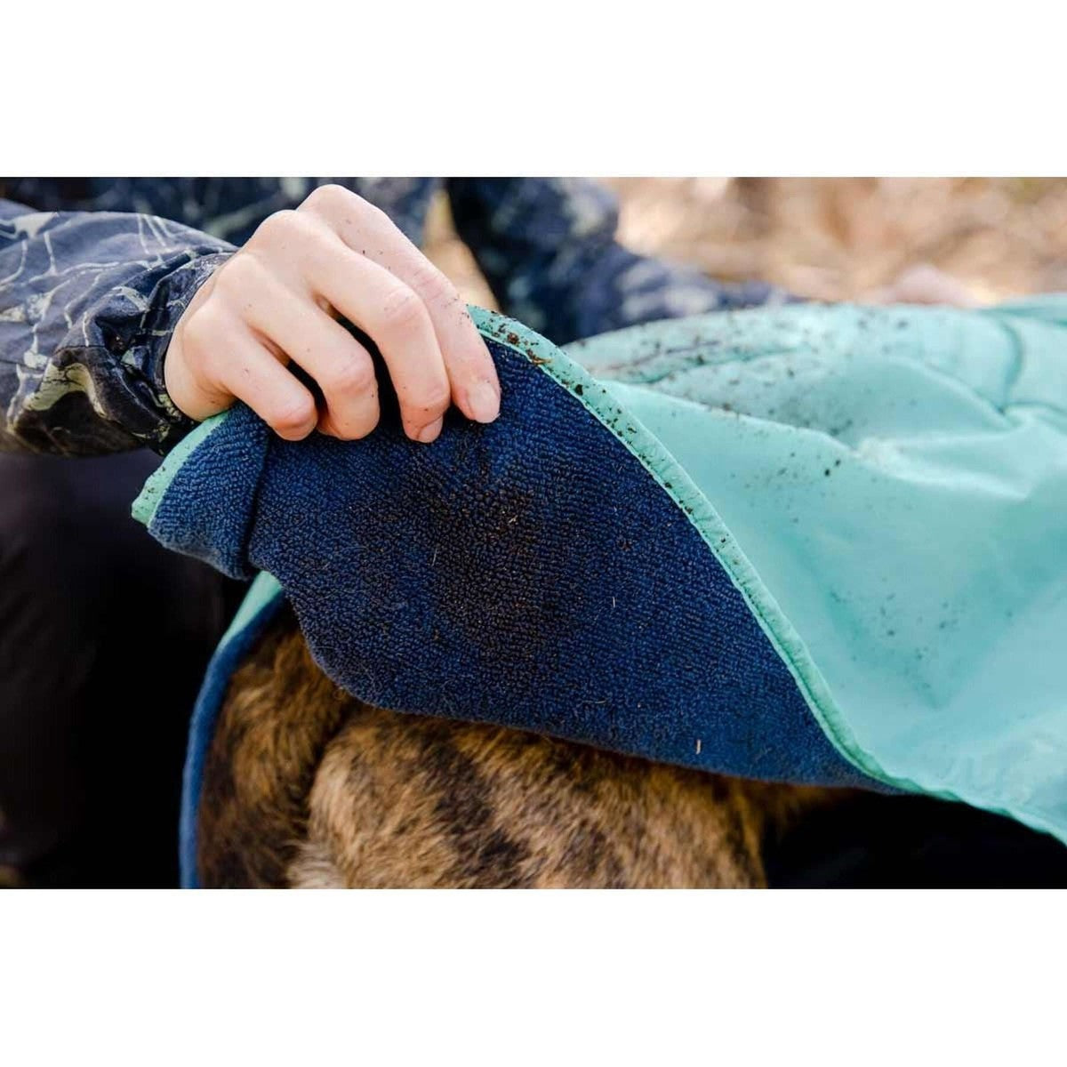 Ruffwear Dirtbag Dog Drying Towel Aurora Teal | UK Camping — UK
