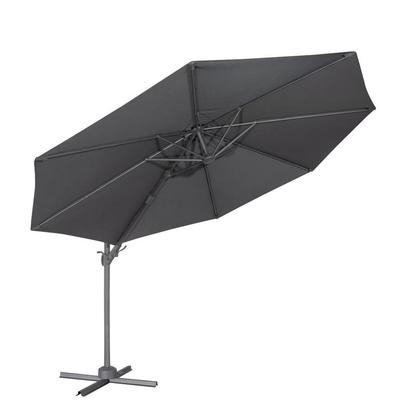 Dellonda Cantilever Parasol with 360 Rotation, Tilt & Cover 3m - Grey Dellonda - UK Camping And Leisure