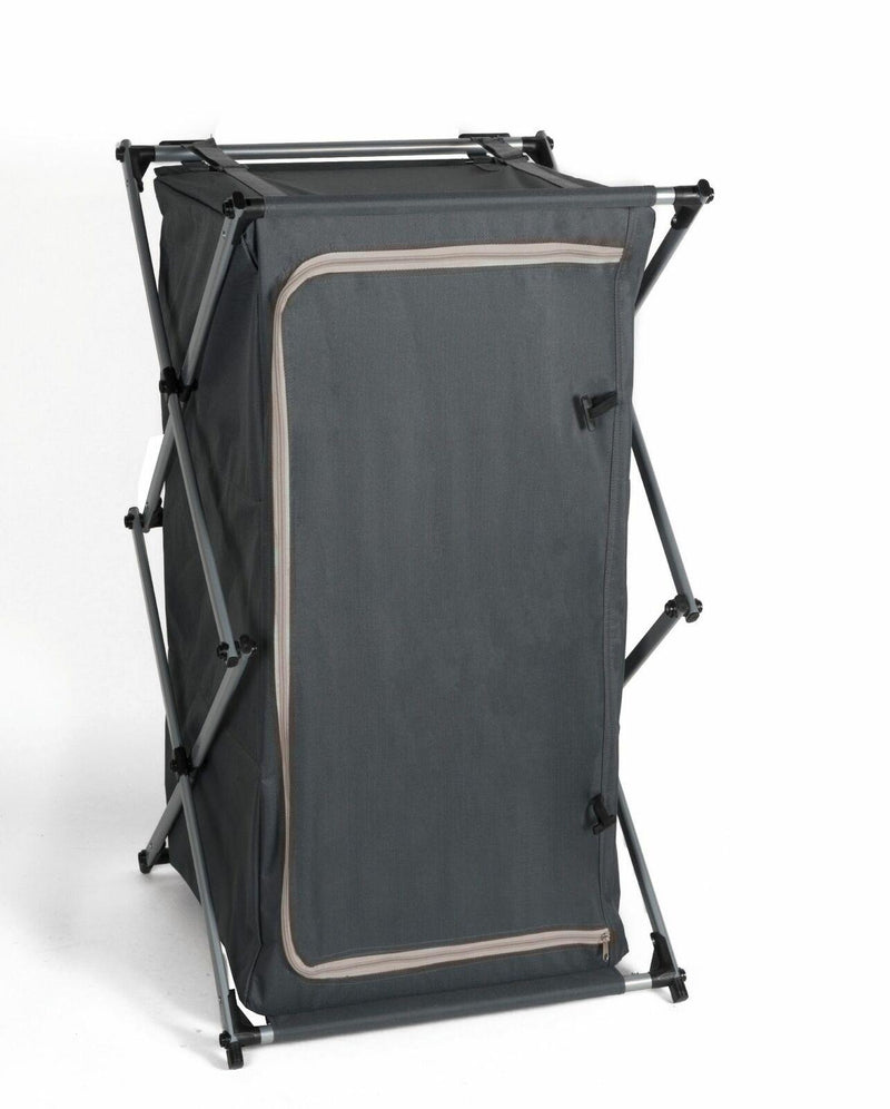 Camping Storage Cupboard Cabinet Folding Canvas Clothes Wardrobe 2 Shelves