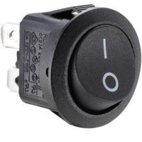 W4 250V Round Double Rocker Switch On/Off Black 37203