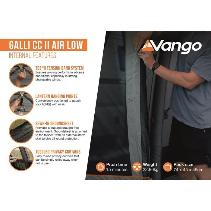 Vango Galli CC II Air Low Drive Away Awning  (180 - 210cm) Campervan Vango - UK Camping And Leisure