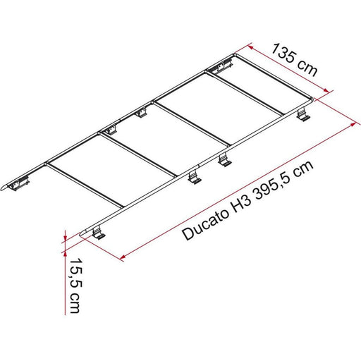 Fiamma Roof Rail Ducato H3 Fiamma - UK Camping And Leisure