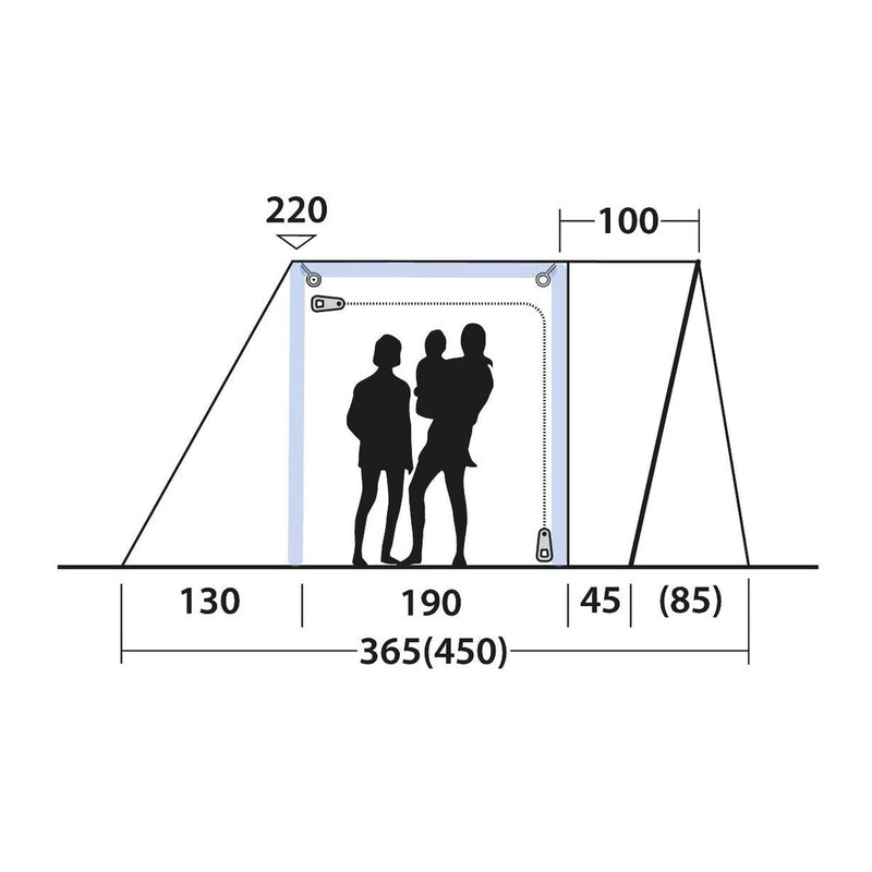 Outwell Jones M PowerAir Driveaway Awning Campervan 175-200cm Low - View 18