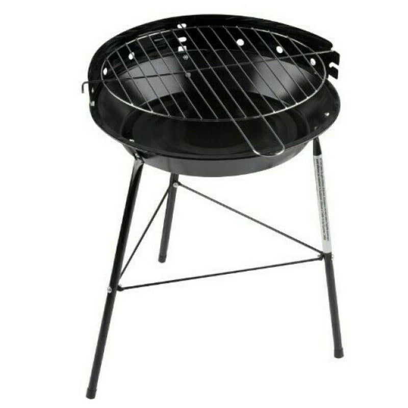 Portable 33cm Round Charcoal BBQ Grill for Outdoor Cooking in Garden or Patio Vivo - UK Camping And Leisure