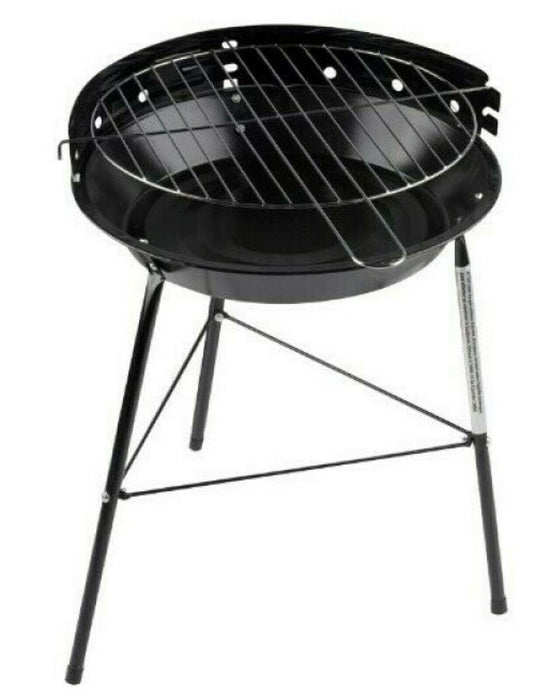 Portable 33cm Round Charcoal BBQ Grill for Outdoor Cooking in Garden or Patio Vivo - UK Camping And Leisure