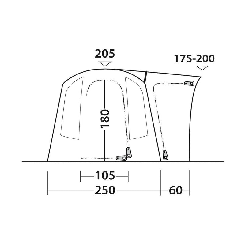 Outwell Daytona Driveaway Air Awning Grey Outwell - UK Camping And Leisure