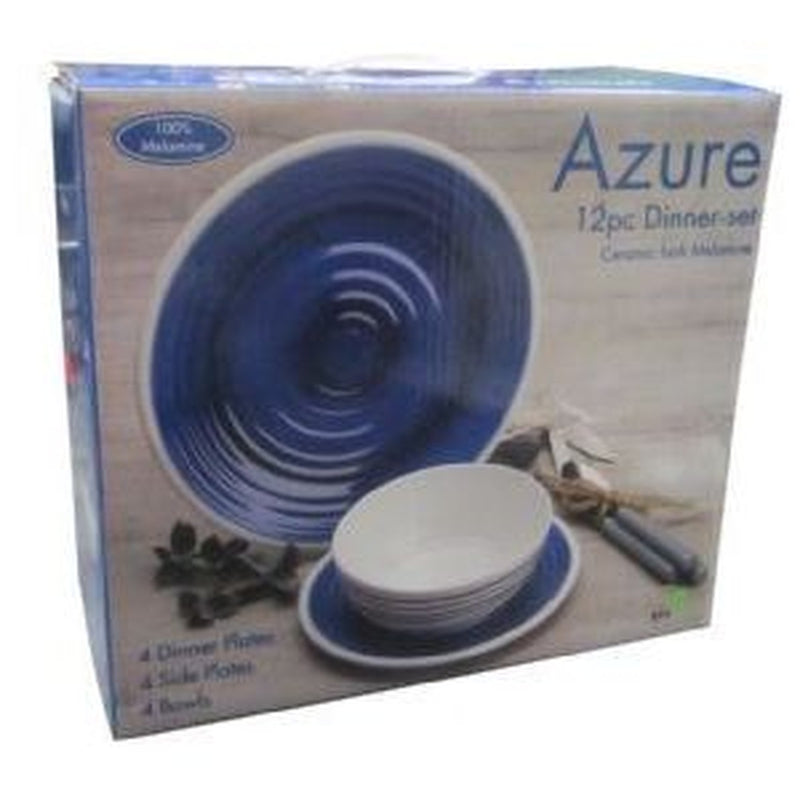 Azure 12 Piece Premium Plus Dinner Set AZ0112 UK Camping And Leisure - UK Camping And Leisure