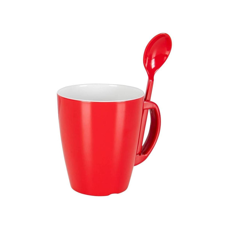 Gimex Colour Line Mug With Spoon Rainbow 390ml 4 Pieces Gimex - UK Camping And Leisure