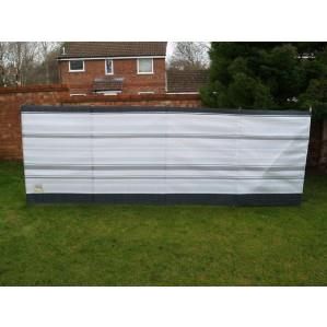 Blue Diamond Windbreak 5 Wooden Pole Canvas Grey Stripe Caravan Camping 3.6M Blue Diamond - UK Camping And Leisure