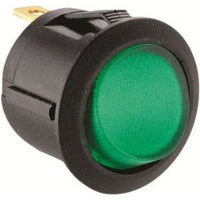 W4 12V Round Single Pole Rockeron/Off Illuminated Green 37211
