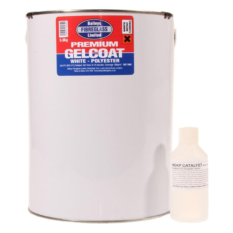 Baileys Fibreglass Gelcoat Brilliant White 5kg for Heavy Duty Applications Baileys - UK Camping And Leisure