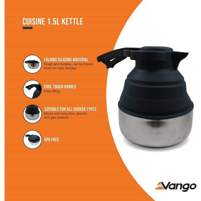 Vango Cuisine 1.5L Collapsible Camping Kettle