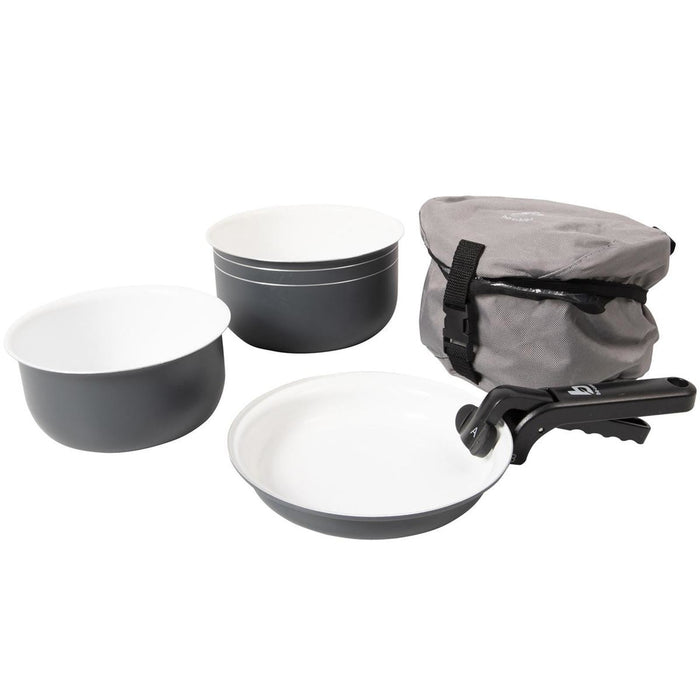 Bo-Camp Cookware Set Trekking 5 Pieces Ceramic Coating Aluminium Bo-Camp - UK Camping And Leisure