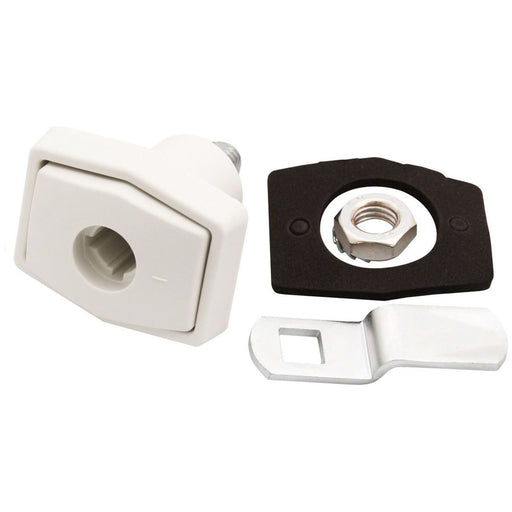 Zadi Rectangular Push Lock Off White for Caravan/Motorhomes Nova - UK Camping And Leisure