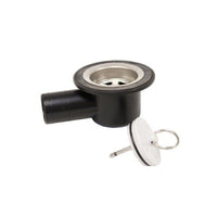 Thetford Sink Drain With Spike Plug - Black 90°