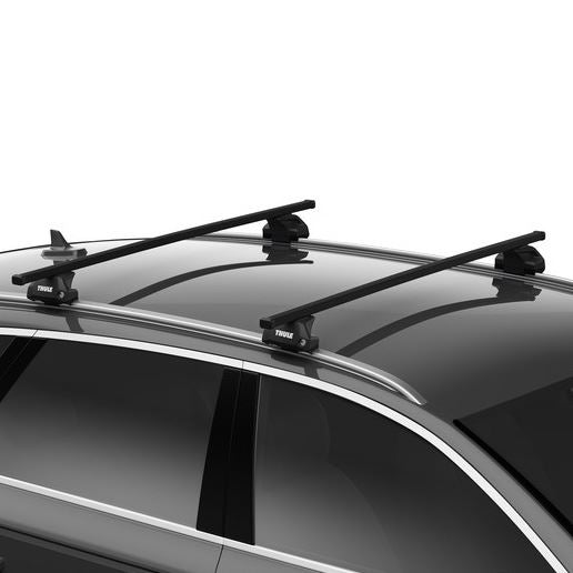 Thule SquareBar Evo Roof Bars Black fits Holden Zafira 2005-2011 MPV 5-dr with Flush Rails Thule - UK Camping And Leisure