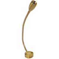 Long Neck Brass LED Reading Light (Cool White / Touch Dimmable / USB)