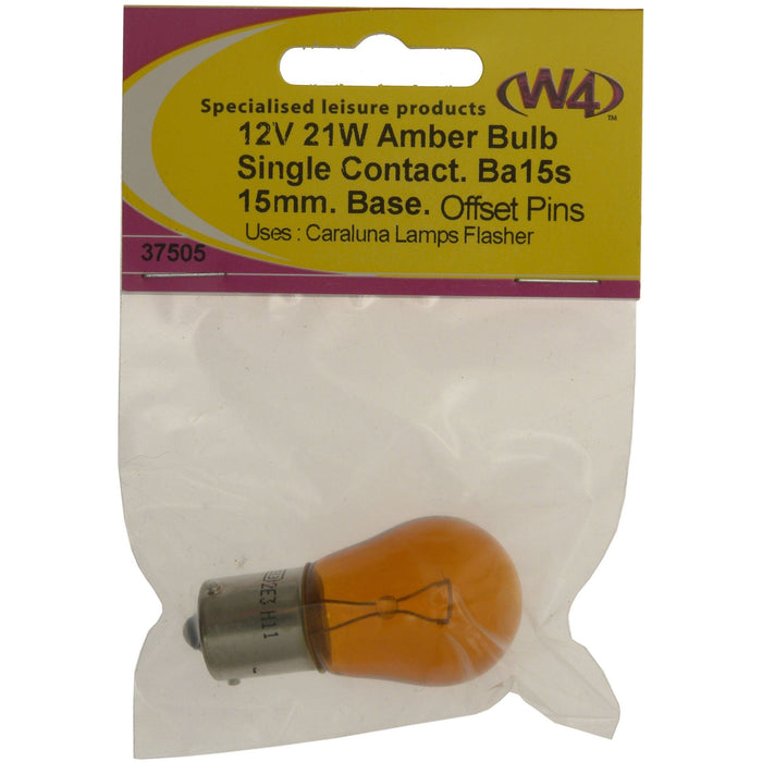 MDS1203 W4 12v 21w Amber Bulb 37505 W4 - UK Camping And Leisure