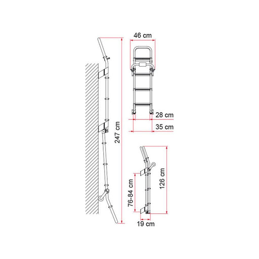 Fiamma Deluxe 8 Folding Ladder Caravan/Motorhome Accessory Fiamma - UK Camping And Leisure
