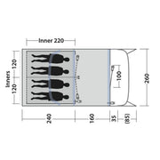Outwell Monterey 4 Air 4 Berth Three Room Tunnel Tent - View 11