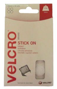 Velcre Velcoie Coins White (16) Vel-Ec60227 UK Camping And Leisure - UK Camping And Leisure