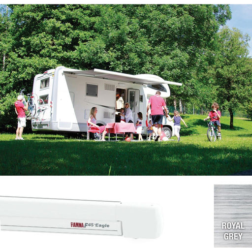 Fiamma F45 Eagle 450 Awning, Polar White Royal Grey Fiamma - UK Camping And Leisure