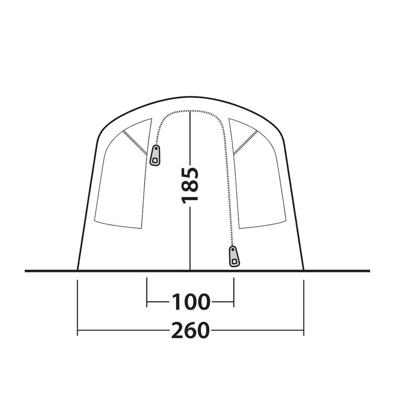 Outwell Monterey 4 Air 4 Berth Three Room Tunnel Tent - View 9