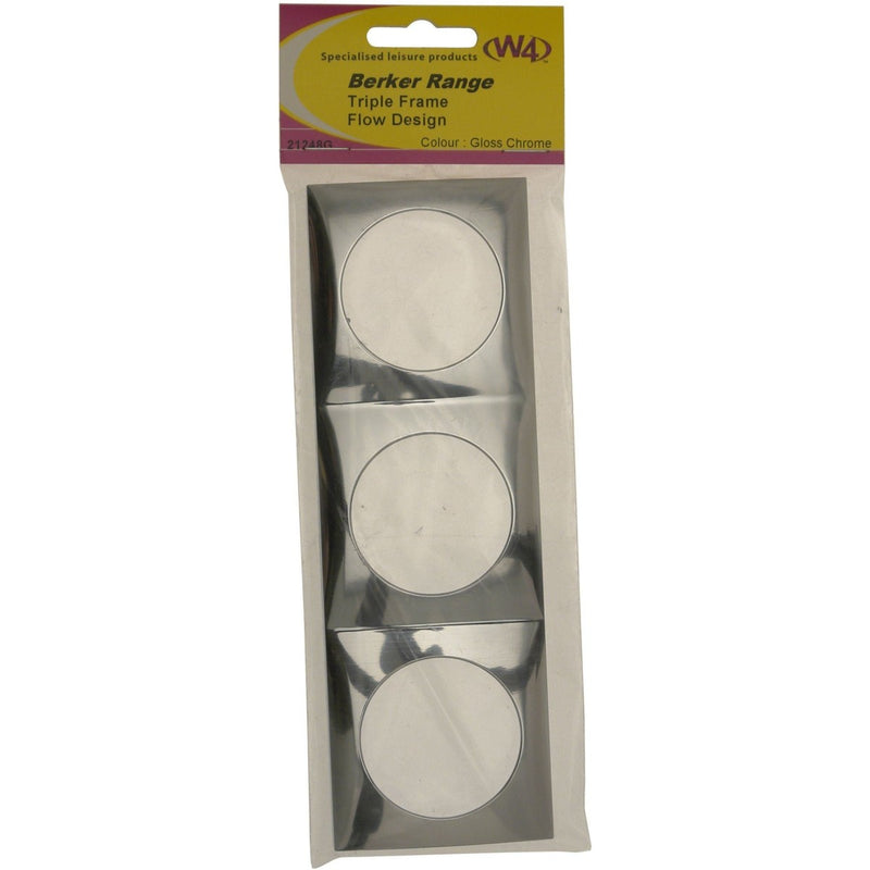 Berker Triple Frame Gloss Chrome 21248G W4 - UK Camping And Leisure