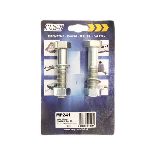 M16 NUTS BOLTS X 75mm & SHAKEPROOF WASHERS (PAIR) DP