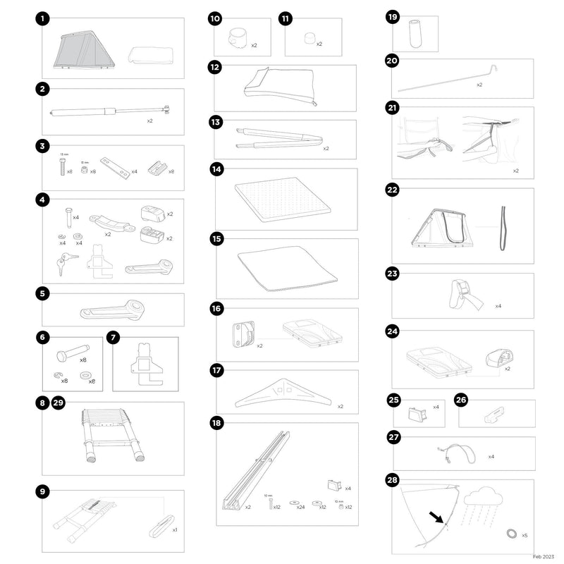 Thule Rainfly Rods Set of 2 - Lightweight Spare Parts