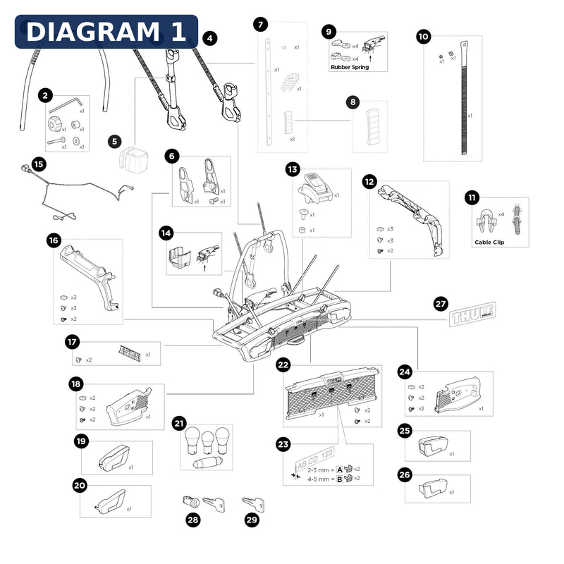 Thule Side Cover Left 2B Spare Part - Lightweight 0.22kg