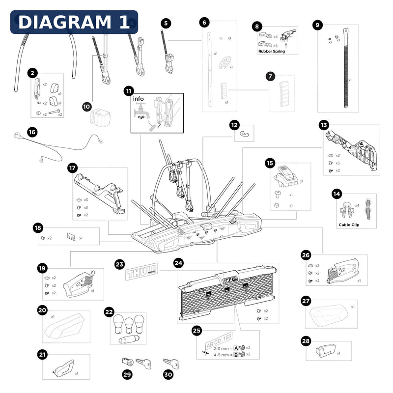 Thule Side Cover Right 3B Spare Part 0.365kg