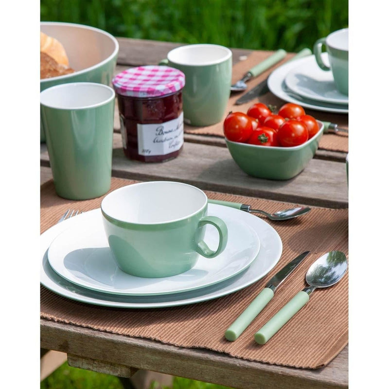 Bo-Camp Dinner Plate Two Tone Melamine 4 Pieces Green Bo-Camp - UK Camping And Leisure
